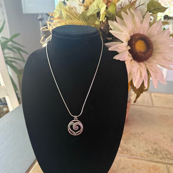 Brighton Silver Tone Heart Pendant Necklace - Picture 1 of 8